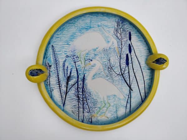 Circle picture plate- Herons