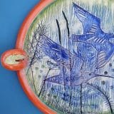 Circle picture plate- Curlews - Image 2