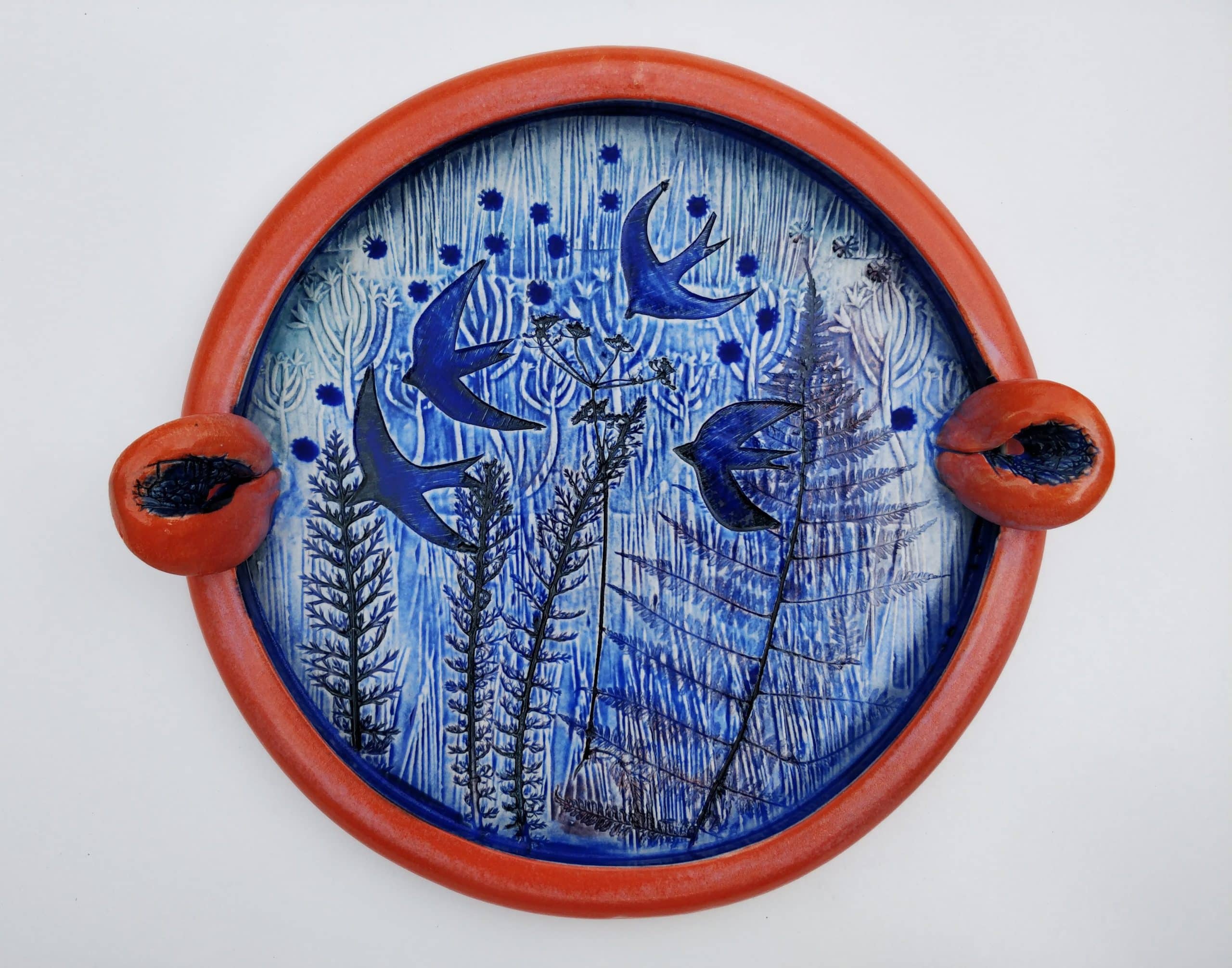 Circle picture plate- Swallows