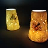 Porcelain Night Light- moths and wildflowers - Image 2